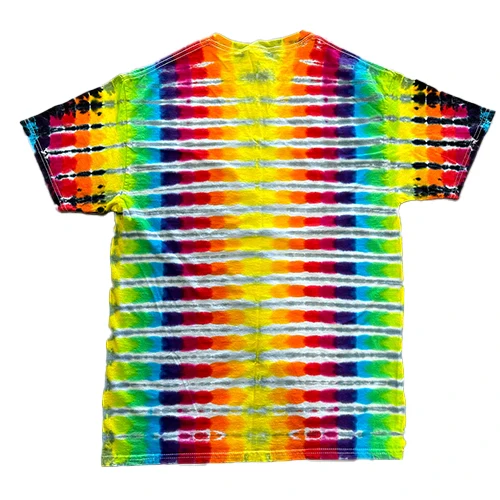 Too Heady Crew Rainbow Stripe Tie Dye T-Shirt - Image 2