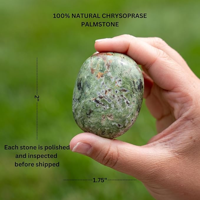 TruEnergy Chrysoprase Palm Stone - 2" - Image 3