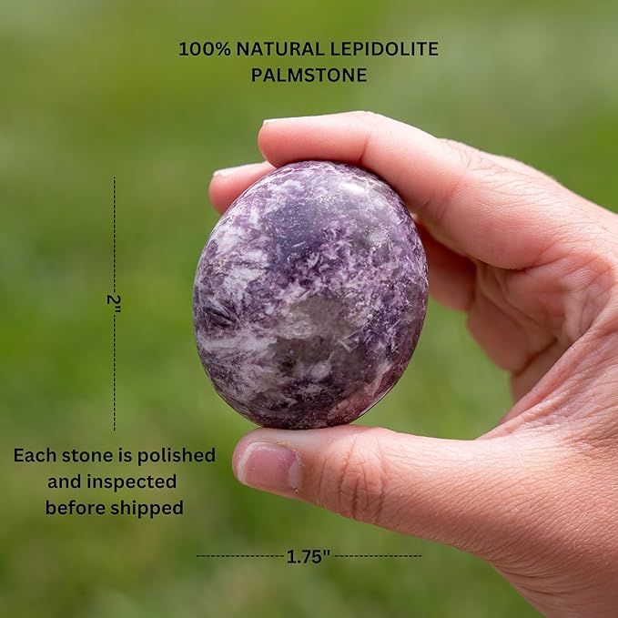 TruEnergy Lepidolite Palm Stone - 2" - Image 3