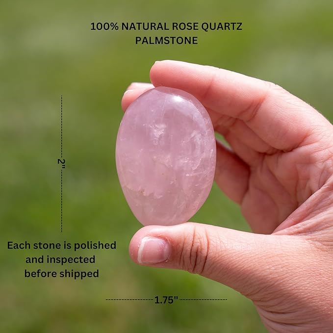 TruEnergy Rose Quartz Palm Stone - 2"-3" - Image 2