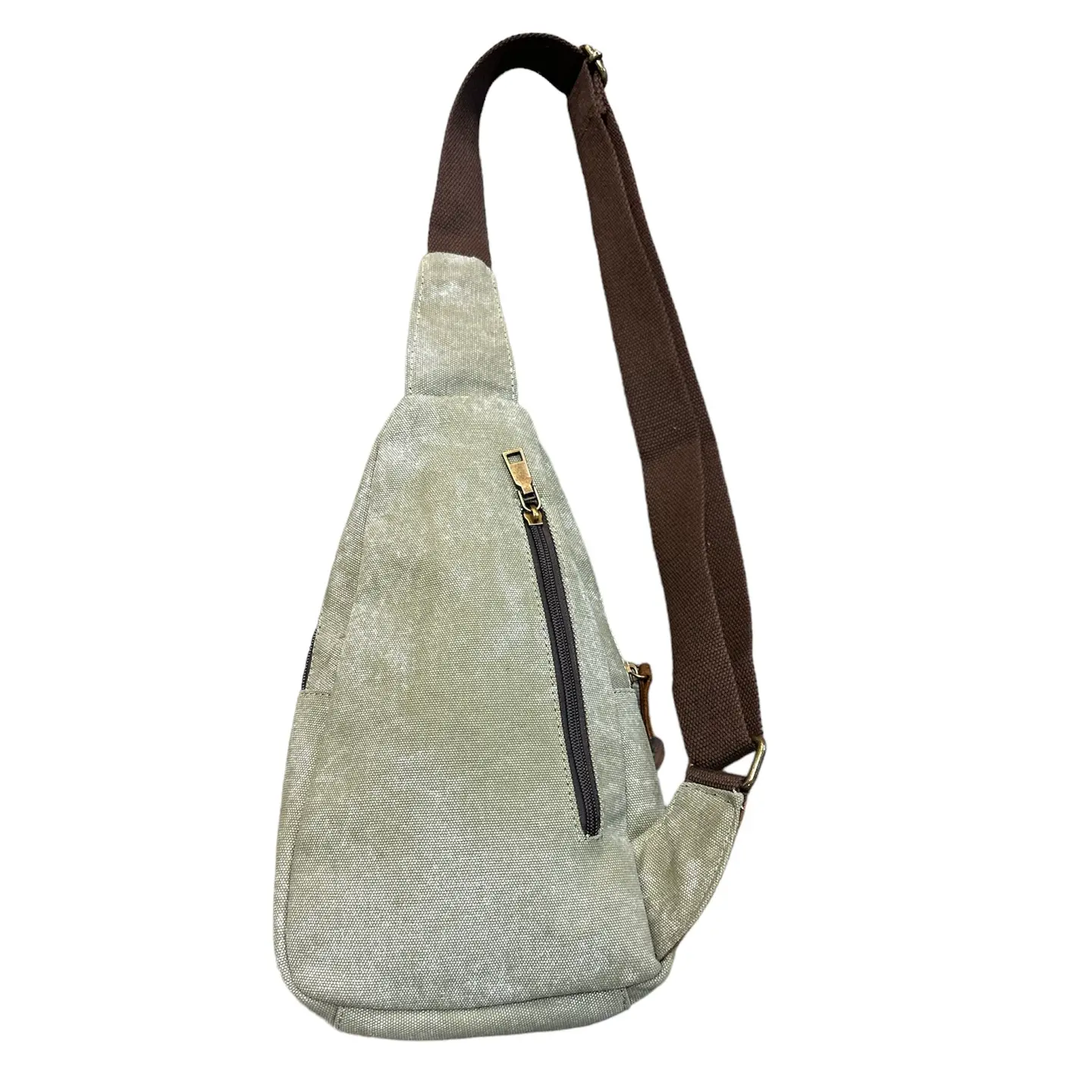 Upcycled Canvas & Southwestern Woven Sling Bag - Image 2