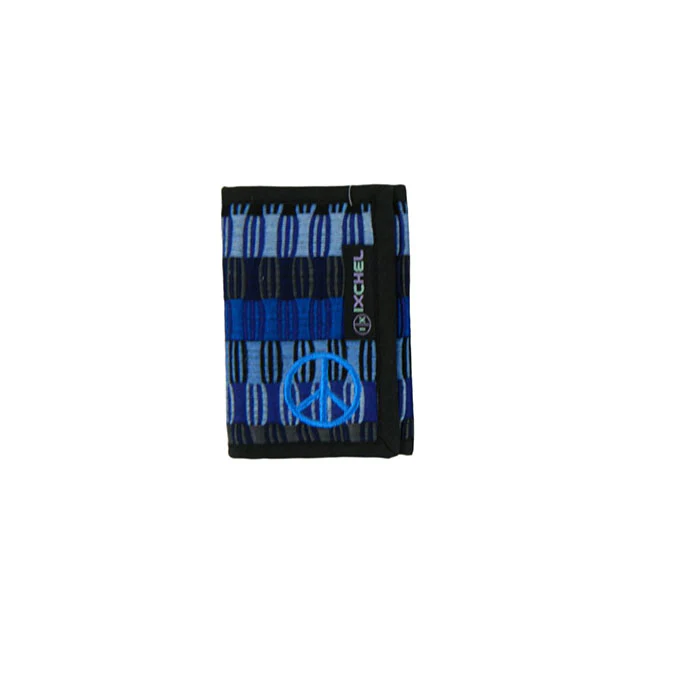 Ixchel Three Fold Brocaded Wallet with Peace Sign Embroidery - Image 3