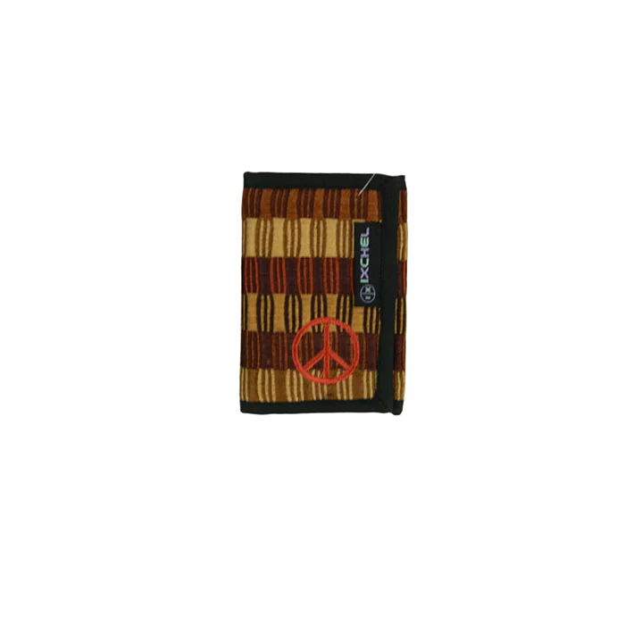 Ixchel Three Fold Brocaded Wallet with Peace Sign Embroidery - Image 4