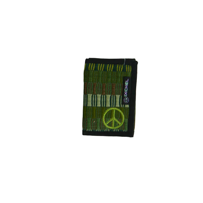 Ixchel Three Fold Brocaded Wallet with Peace Sign Embroidery - Image 5