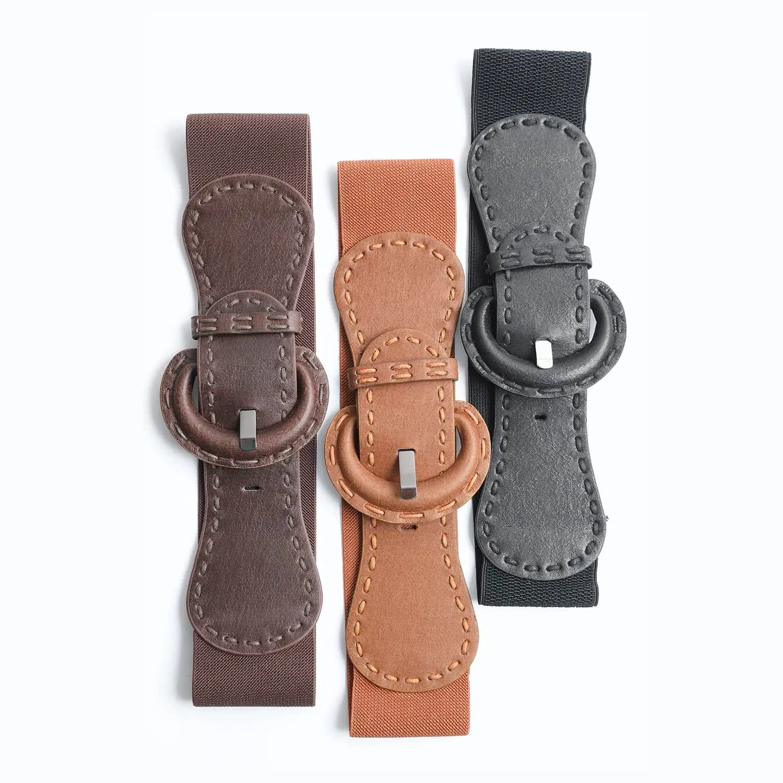 Wide Stitch Waist Belt in Black - Image 2