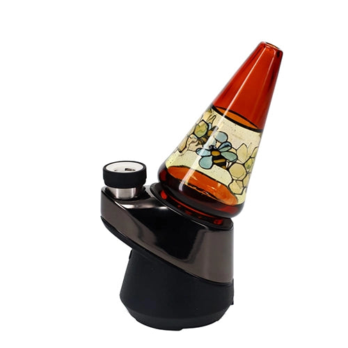 Windstar Glass Amber Bee & Honeycomb Stained Glass Dry Peak Top - Image 3