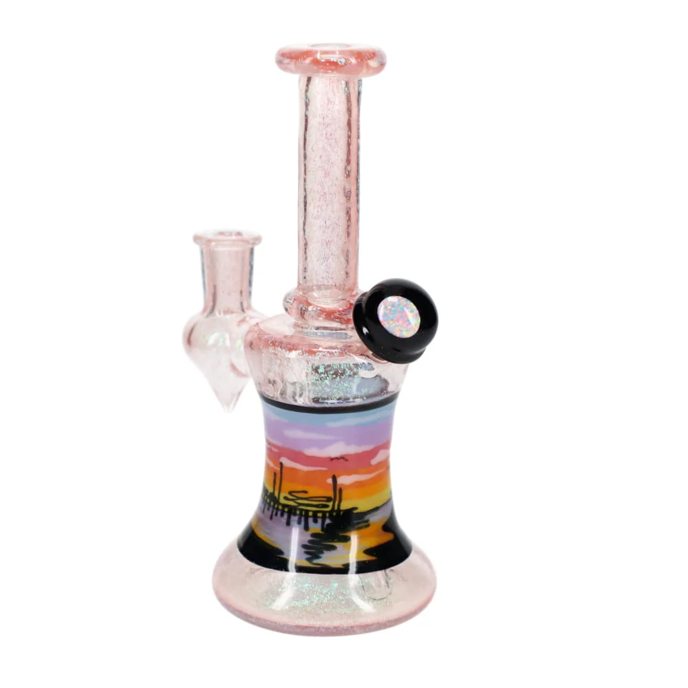 Windstar Glass Dichro Pink Sunset with Opal Rig - Image 2