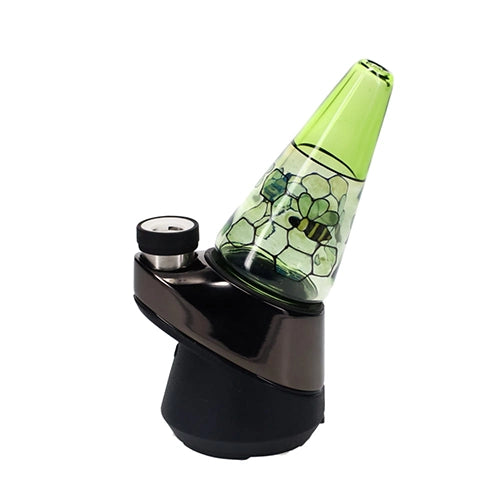 Windstar Glass Light Green Bee & Honeycomb Stained Glass Dry Peak Top - Image 3