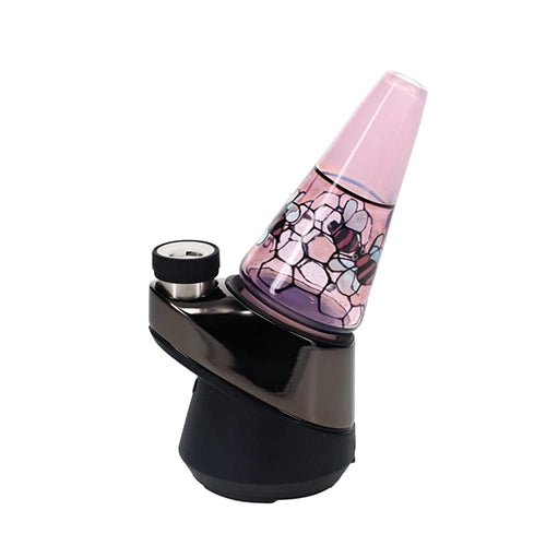 Windstar Glass Pink Bee & Honeycomb Stained Glass Dry Peak Top - Image 3