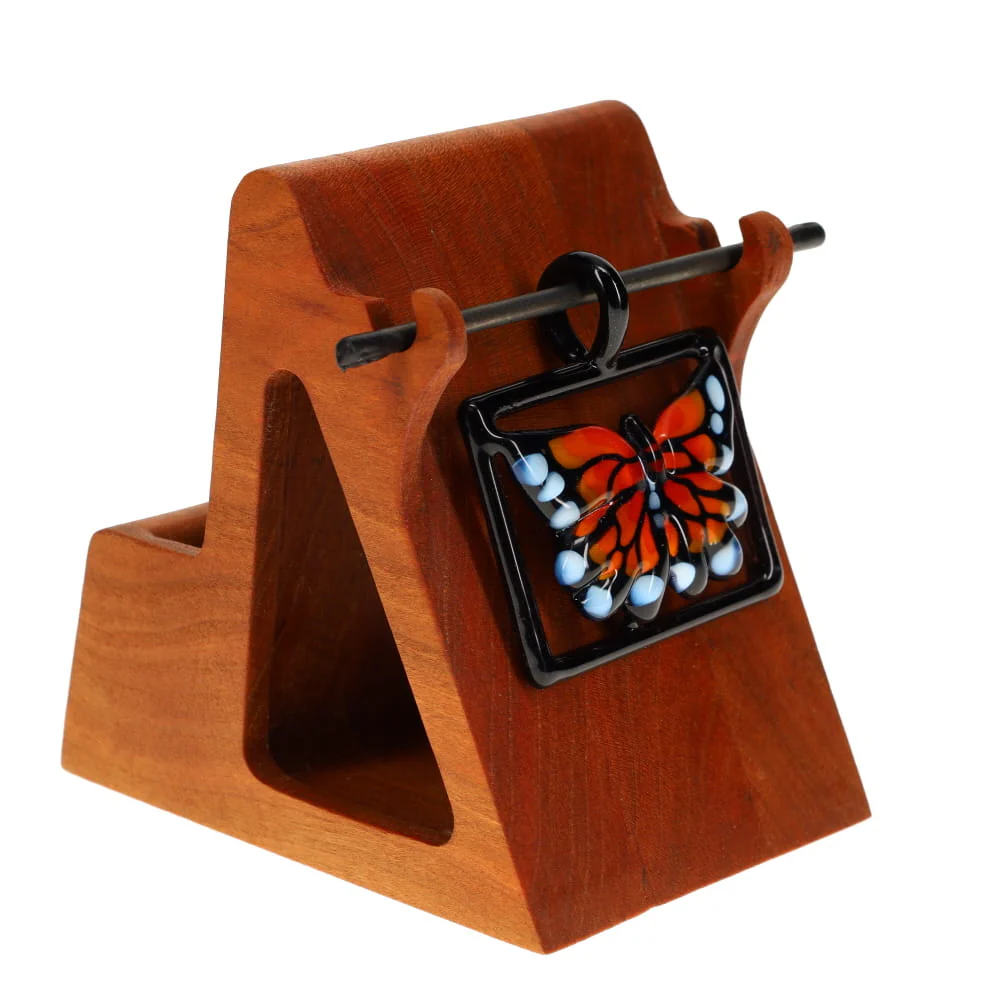 Windstar Glass Rectangle Butterfly Frame Penant - Image 3