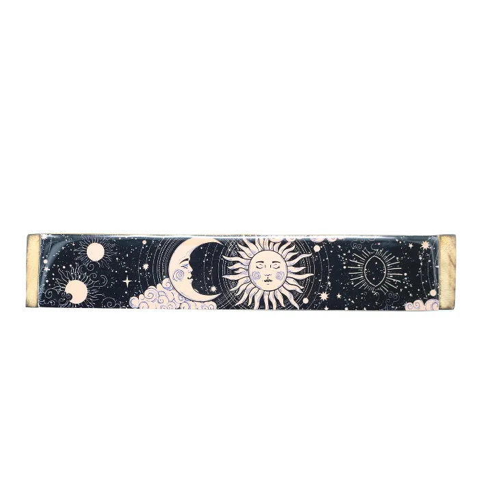 Wooden Incense Burner Box - Sun & Moon (Pink) - Image 2