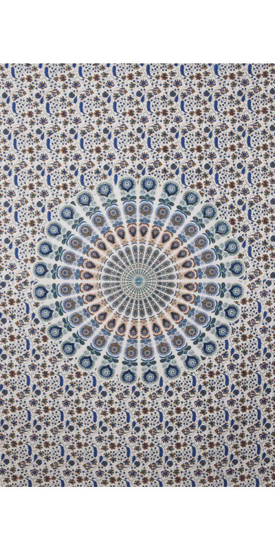 Zest For Life Circle Plume Tapestry - Blue